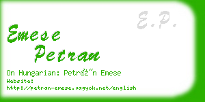 emese petran business card